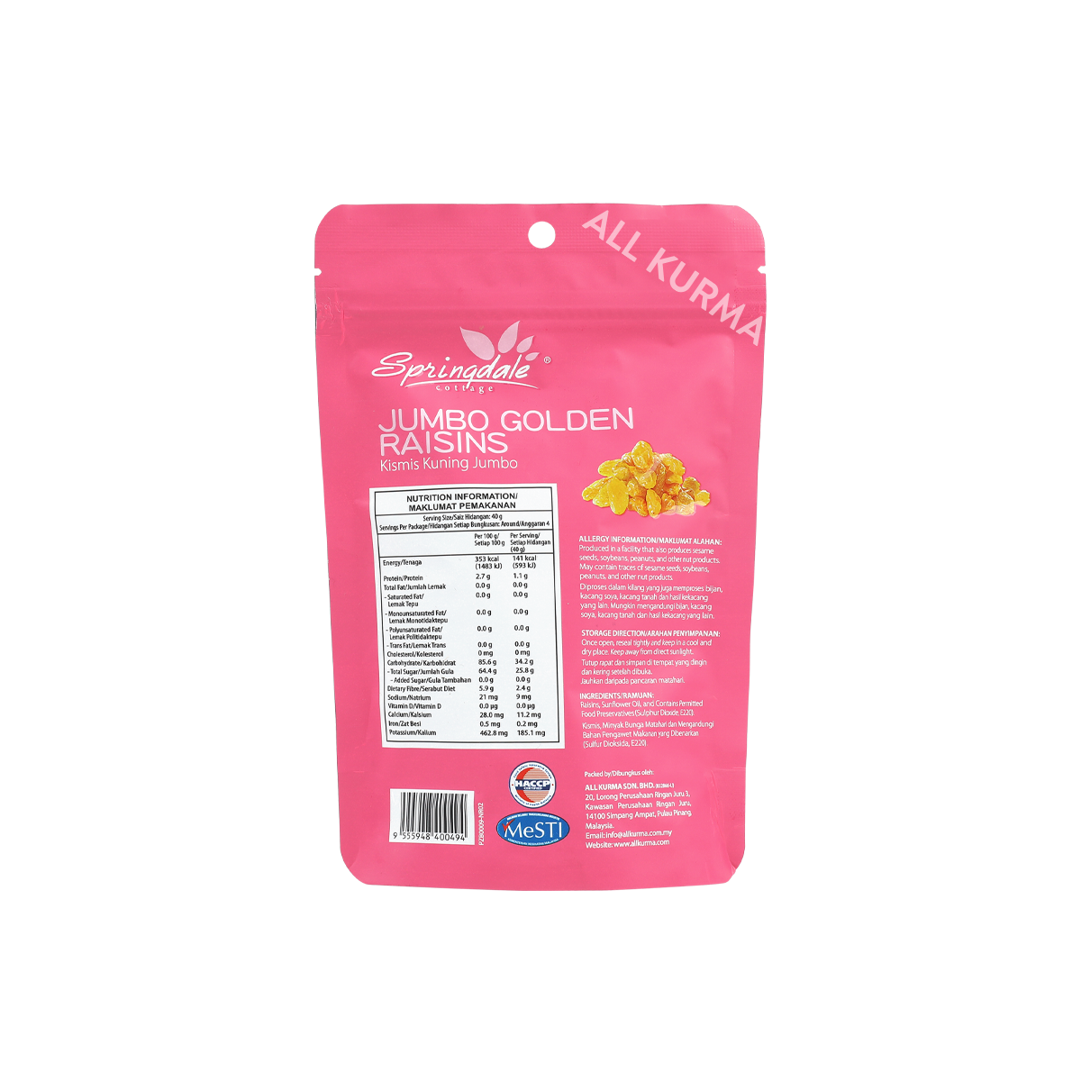 Springdale Cottage Jumbo Golden Raisins