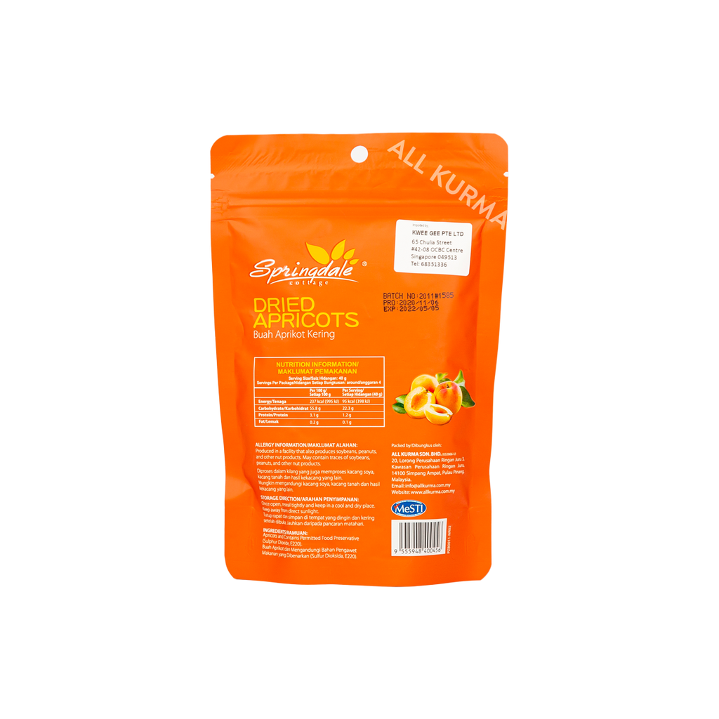 Springdale Cottage Dried Apricots