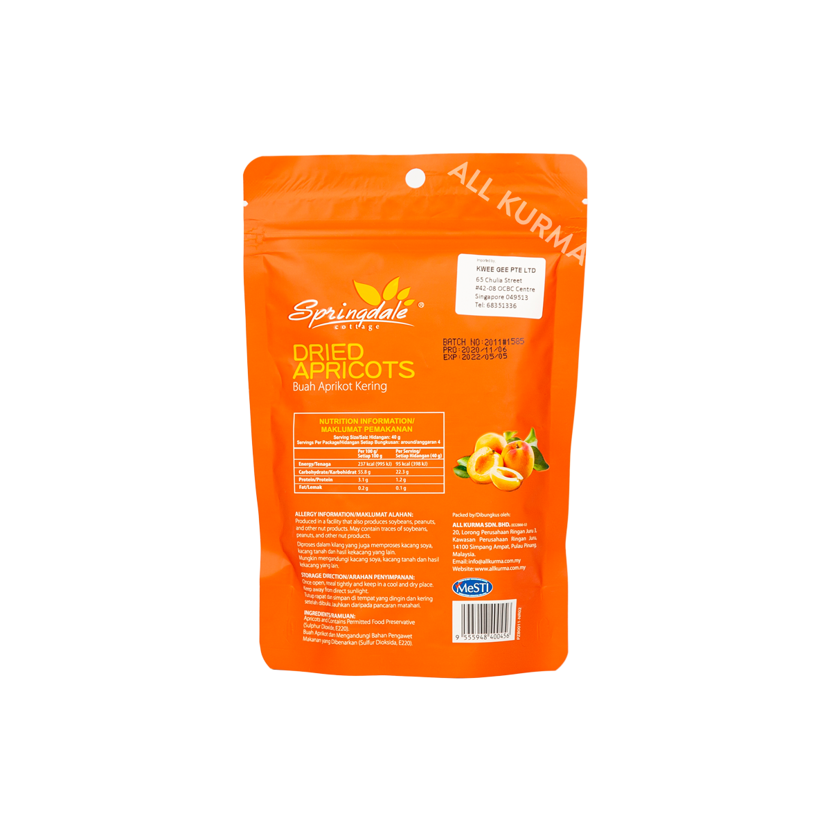 Springdale Cottage Dried Apricots