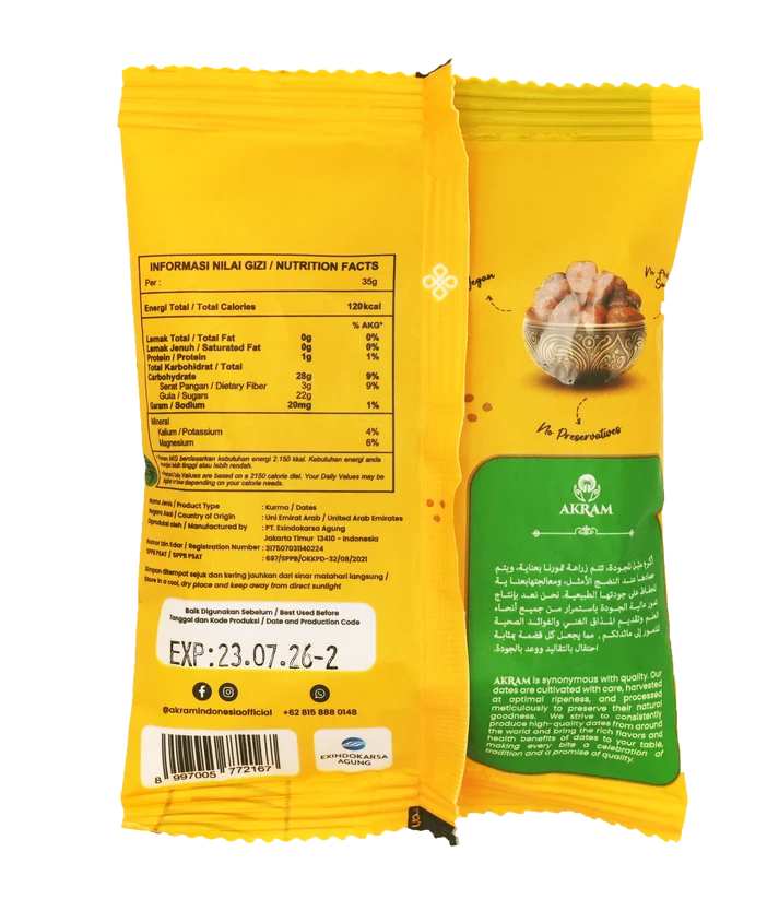 Akram Whole Dates Snack Pack 10 x 35g