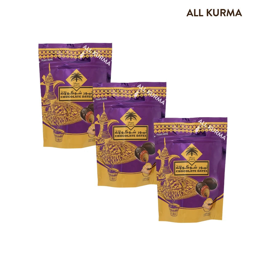 Kurma Coklat Hitam Siafa dengan Badam